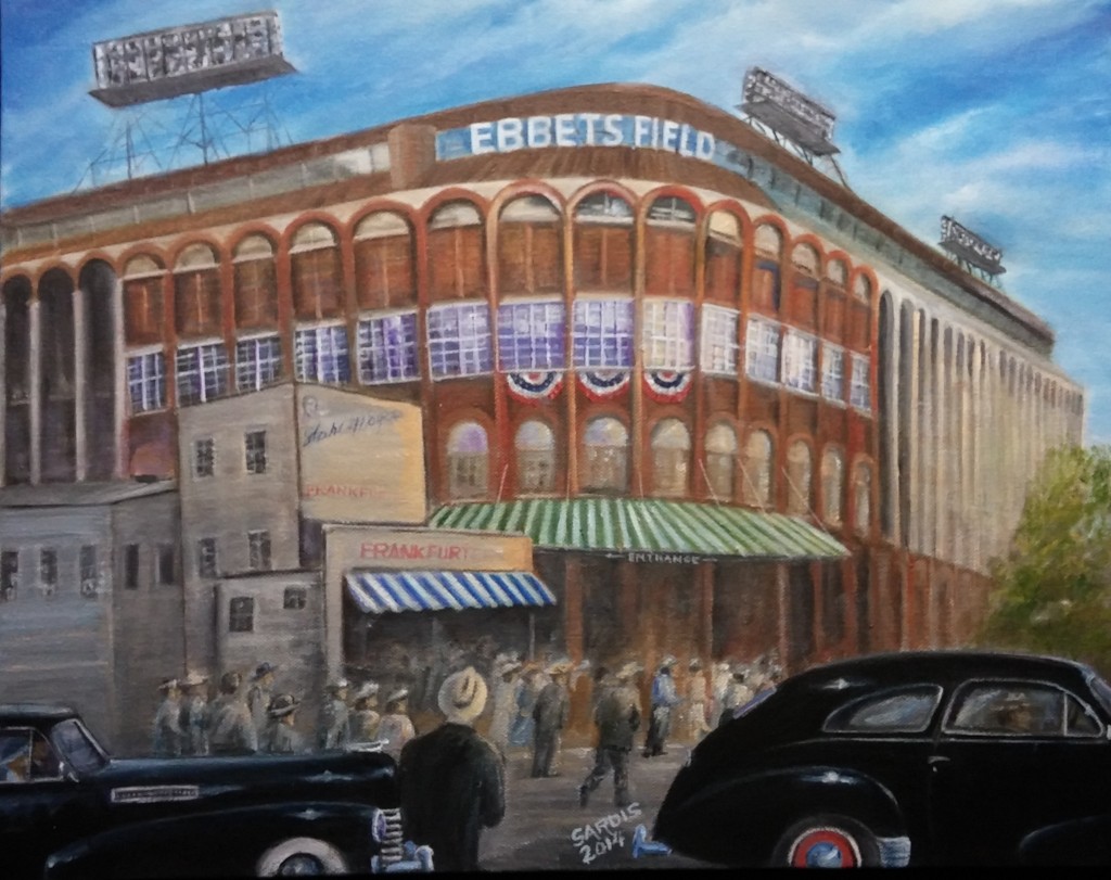 SOLD: Ebbets Field circa 1950 | 18" x 24" Oil on stretched canvas | Giclee copies available