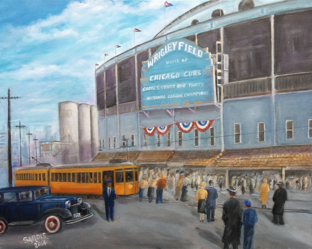 SOLD: Wrigley Field circa 1930 | 18" x 24" Oil on stretched canvas | Giclee copies available